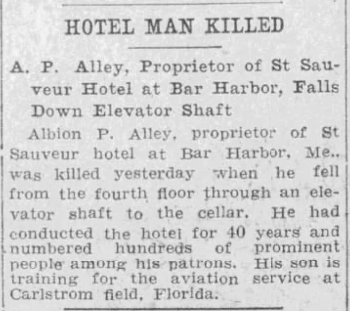 Albion P. Alley's death notice