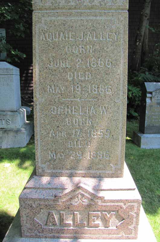 Inscription on the Alley daughters' monument
