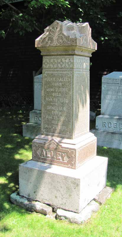 The Alley daughters' monument in Mount Desert Street Cemetery
