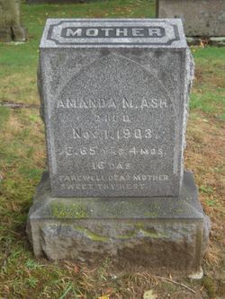 Headstone of Amanda M. Richardson Ash, Mount Desert Street Cemetery.